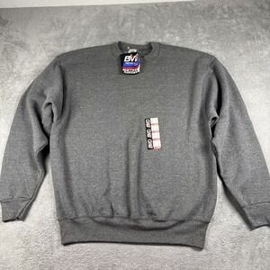 Vintage BVD Men's Blank Crew-Neck Long Sleeve Sweatshirt Gray Size XL NWT *READ*